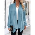 thumbnail image 4 of Women'S Cardigan Long Sleeve Asymmetrical Knit Open Front Cardigan Outwear Sky Blue S, 4 of 8