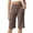 297#Brown, variant on Tummy Control Stretch Capris for Women with Pockets Wide Leg Cotton Pull On Capri Pants Petite Length Dressy Casual White 2XL