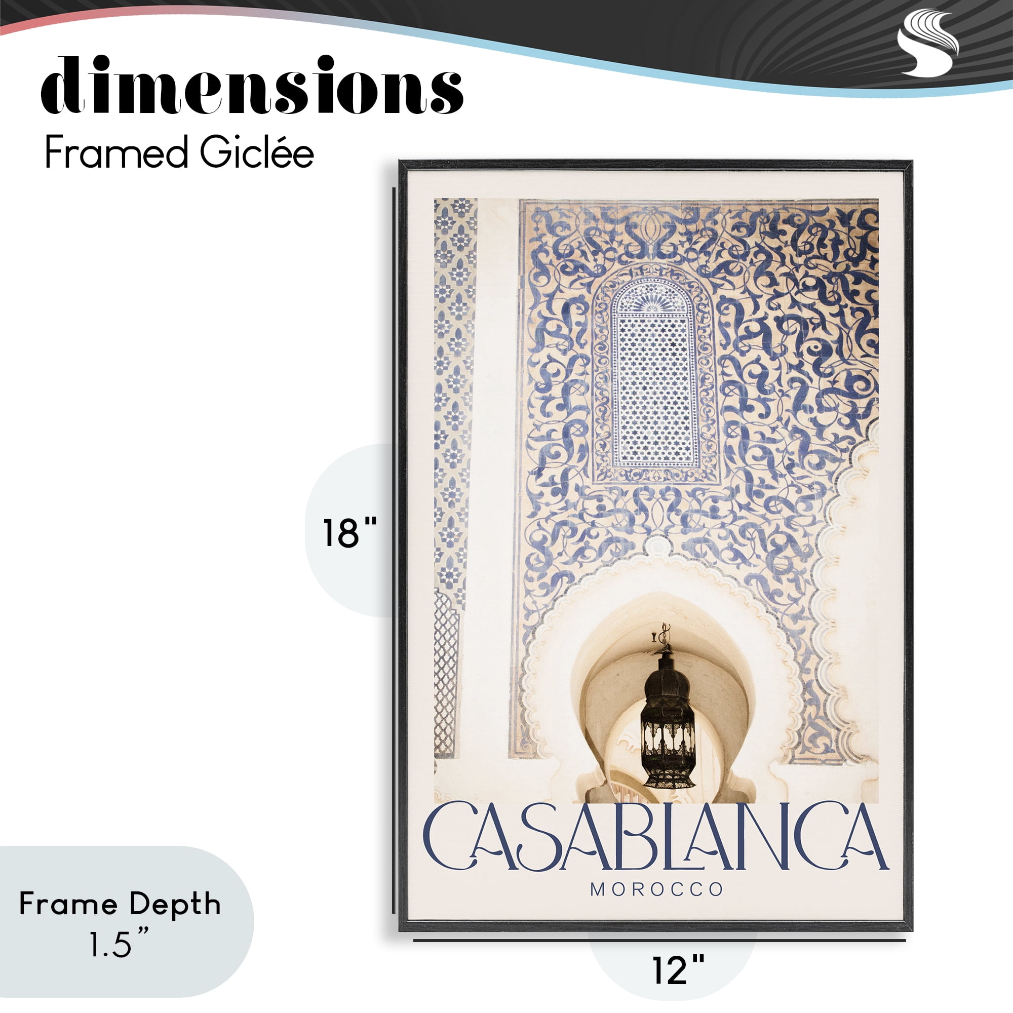 Stupell Industries Ornate Casablanca Architecture Black Framed Giclee Art, design by Emily Navas