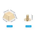 thumbnail image 2 of Uxcell 12 Set 8.5*12*5.5mm Spikes for Clothes Screw Flat Head Spikes Rivets Metal Light Gold, 2 of 6