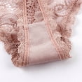 thumbnail image 4 of Gubotare Women Panties Thong Women's Mesh Bow Embroidered Lace Transparent String Underwear Back Bandage Hollow Out Panties String Briefs,Pink L, 4 of 5