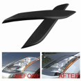 thumbnail image 4 of Black Carbon Fiber Headlight Eyelids Covers For 2003-2008 350z Fairlady Z Z33 (pack Of 2), 4 of 5