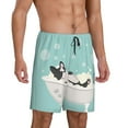 thumbnail image 2 of Bixox Men's French Bulldog Taking a Bath printed lightweight casual shorts, soft sleep shorts with pockets., 2 of 7