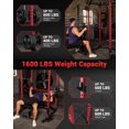 thumbnail image 4 of Multi-Function Power Cage Squat Rack, 2000lbs Capacity – Dual Pulley Cable Crossover, Adjustable Home Gym Strength Equipment with Attachments – Red and Black, 4 of 8