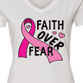 thumbnail image 4 of Inktastic Breast Cancer Awareness Faith Over Fear Women's V-Neck T-Shirt, 4 of 5