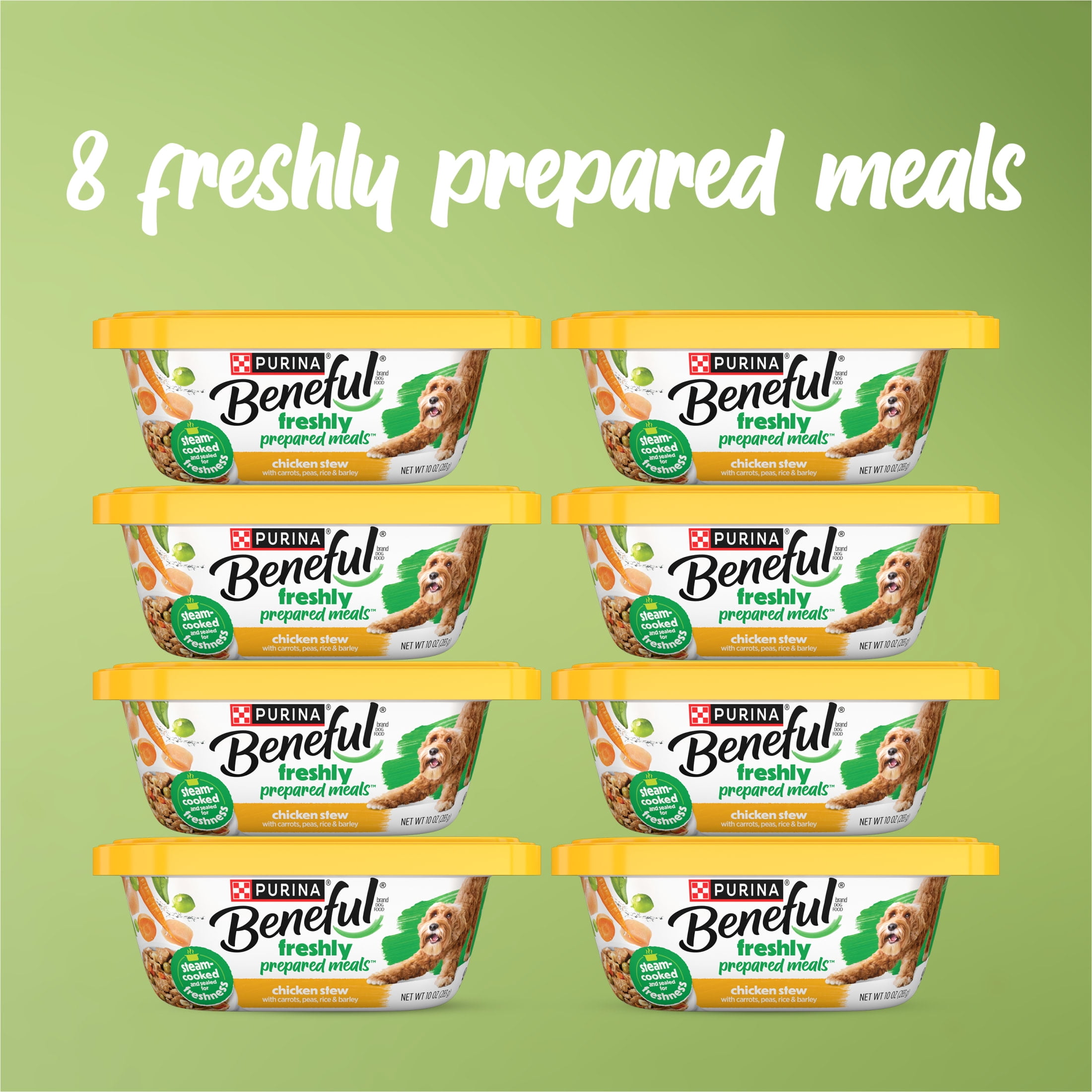 Purina Beneful Dog Food Freshly Prepared Meals, High Protein Wet Dog Food, Dog Food Gravy, Chicken Stew, 10 oz, 8 Pack