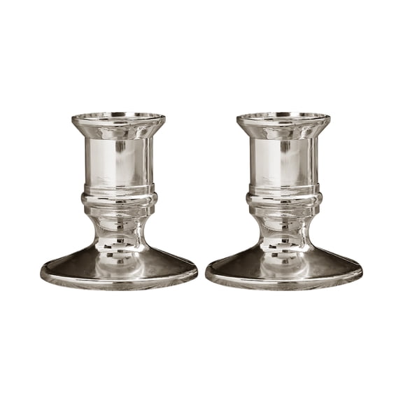 Silver Taper Candlestick Holders,Vintage Crystal Candle Stands,Elegant Candlestick Holders Set for Dining Table Centerpiece Fireplace Candle Decors