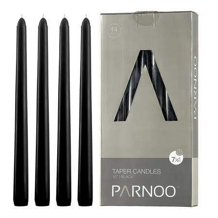 Tall Floor Candles 14 Black Taper Candles 10 Inch Tall 3/4 Inch Thick Burn 7.5 Hours (Color Is Core and Overdip ) ()