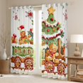 thumbnail image 2 of Manfei Chic Xmas Tree Black Out Curtains,Xmas Gingerbread Man Curtains Pack of 2 (42x63 Each),Green White Brown Bedroom Curtains For Girls Boys Kids,Super Cozy Room Decor, 2 of 6