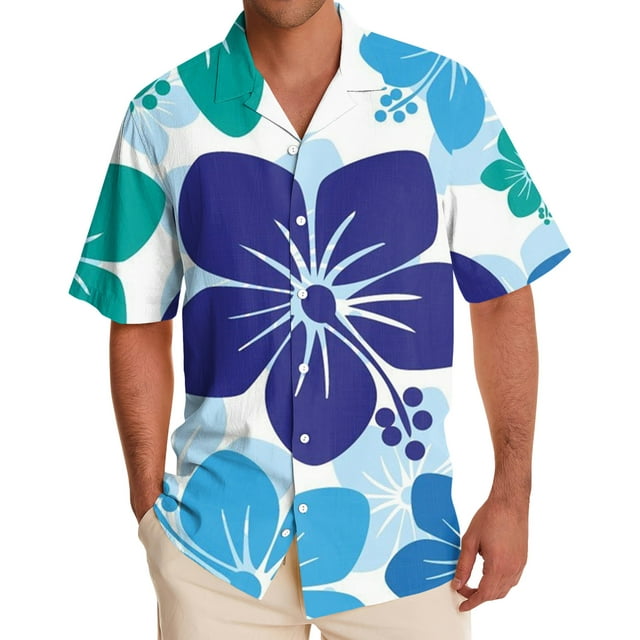 Short Sleeve Button Shirt Men'S Casual Short Sleeve Shirt Loose Shirt With PocketM