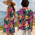 thumbnail image 4 of Jeiento Matching Tropical Outfits for Couples Floral Shirt for Men Hawaiian Dresses for Women Plus Size Summer Sleeveless Swing A Line Tiered Tank Dress, 4 of 6