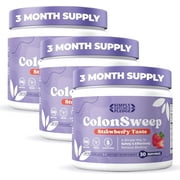 ColonSweep - Strawberry Flavored Probiotic Psyllium Husk Powder Colon Cleanser,7.8 oz. Fiber Supplement Support for Gut Health - Cleanse for Bloating Relief & Detox- 30 Servings (Pack of 3)