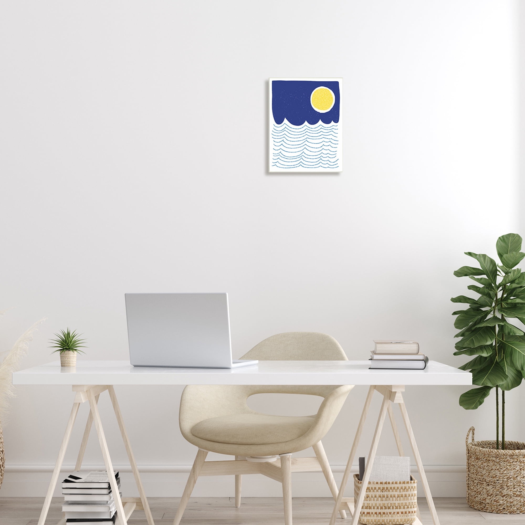 Stupell Industries Bold Summer Sun Nautical Abstract Striped Ocean Waves, 10 x 15, Design by Jen Bucheli