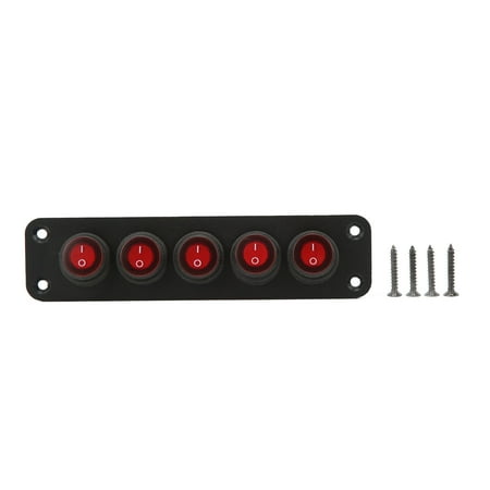 5 Gang Switch Panel, IP65 5 Gang Switch Board Red Color Lighting Easy ...