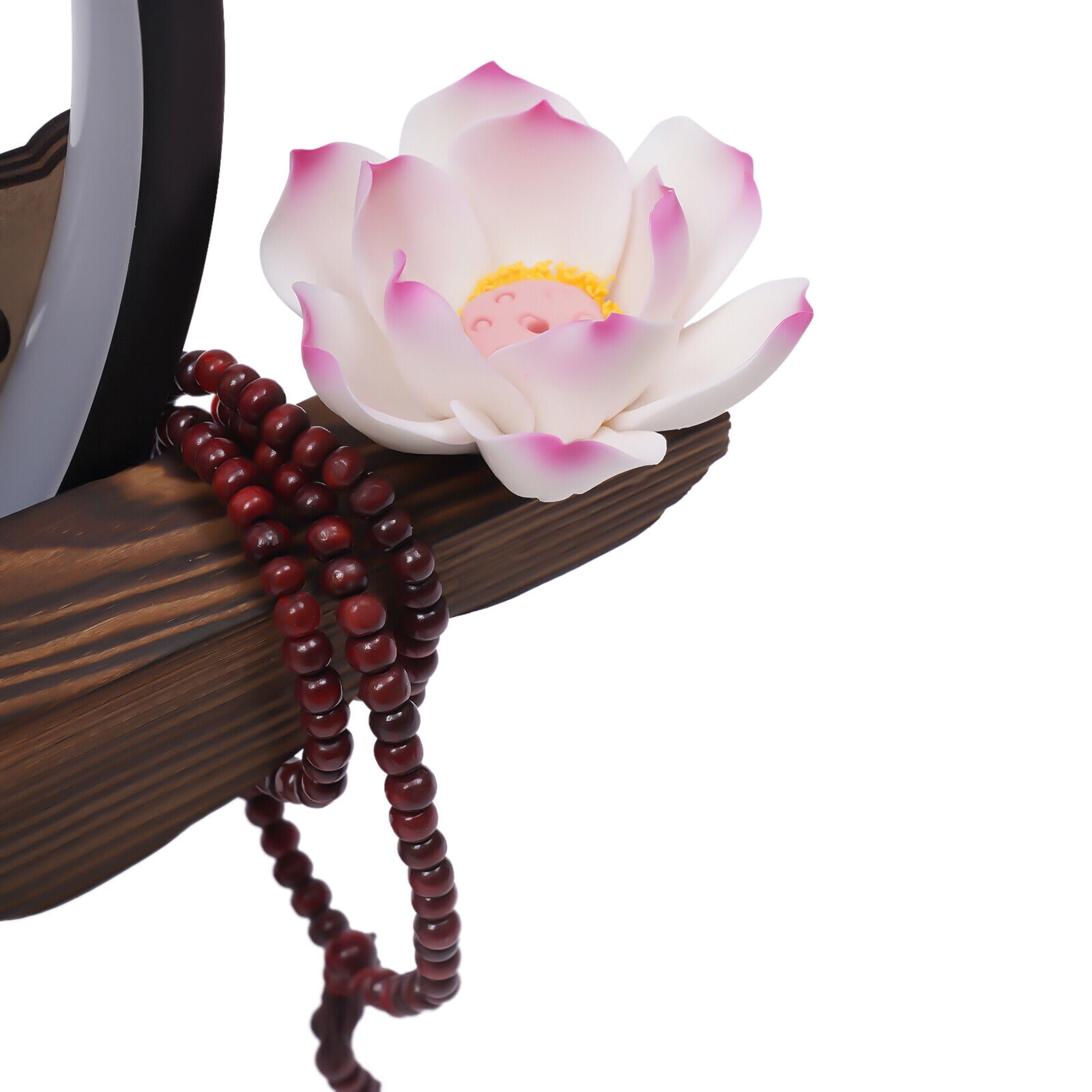 Miumaeov Backflow Incense Holder with LED Light Ring Chinese Style Handmade Flower Censer Incense Burner Home Decor Ornament Incense Holders with Backflow USB Cable