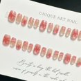thumbnail image 1 of 24pcs Wearable Pink Press On Fake Nails Tips With Glue false nails design Butterfly Lovely Girl false nails With Wearing Tools LU, 1 of 7