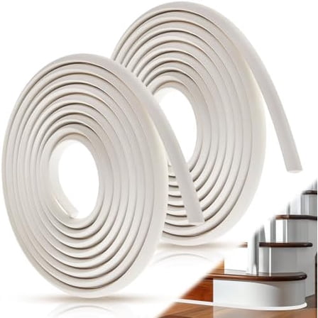 2 Pieces 1/2" x 1/2" Flexible Quarter Round Molding, 16 ft White Bendable Trim Shoe Molding for Wall Corners Cabinet Edges Stairs Countertops Construction Decoration Home$$Tools & Hardware Other