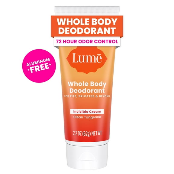 Lume Whole Body Women's Deodorant - Invisible Cream - Aluminum Free - Clean Tangerine - 2.2oz Tube