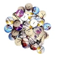 thumbnail image 1 of Rongfmy 100 Bulk Mixed Painting Assorted Colors Button 2 Holes Round Shape for Sewing, 1 of 6