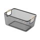 thumbnail image 2 of Cesta de almacenamiento de alambre de metal con asas de madera, contenedor de malla portátil para gabinete, despensa, regalos, refrigerios, maquillaje 32 cm x 21 cm x 16 cm, 2 of 8