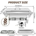 thumbnail image 4 of 8 Pack Chafing Dish Buffet Set, Jacgood Stainless Steel Chafing Dishes for Buffet, Buffet Servers and Warmers for Wedding, Catering, 1/2 Pans, 4 of 6