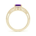 thumbnail image 2 of ANGARA Natural Emerald Cut 2.2 ct Amethyst Solitaire Ring with Milgrain in 14K Yellow Gold for Women (Size-9x7mm) | February Birthstone, Anniversary, Jewelry Gift for Women | Natural Amethyst Ring, 2 of 8