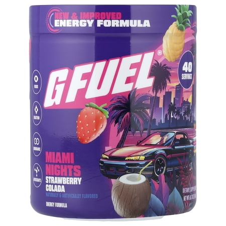 G FUEL Energy Formula, Miami Nights, Strawberry Colada, 8.7 oz (248 g)