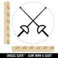thumbnail image 2 of Crossed Fencing Swords Foil Self-Inking Rubber Stamp Ink Stamper - Red Ink - Large 1-1/2 Inch, 2 of 7