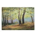 thumbnail image 1 of Country Cutting Board, Image of Spring Landscape in Forest with Falling Leaf and Various Trees Mod Print, Decorative Tempered Glass Cutting and Serving Board, Large Size, Brown Green, by Ambesonne, 1 of 1