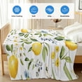 thumbnail image 4 of Summer Lemon Cooling Blanket, Lightweight Breathable Summer Throw Blanket with Double Sided Cold Effect, Yellow Botanical Spring Floral Blue Picnic Beach Blankets Bed Sheet for Hot Sleepers 50"x60", 4 of 8