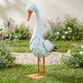 thumbnail image 2 of White Goose Statue For Garden Decor, Large Metal Porch Goose Figurine, Farmhouse Outdoor Yard Art Ornament For Patio Lawn, Weather Resistant Sculpture For Home Decoration (24in), 2 of 9