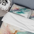thumbnail image 4 of Designart "Turquoise Revelry - Shades of Blue Celebration III" Abstract Liquid Ink Bedding Covert Set - Modern Blue Abstract Bed Set With 2 Shams, 4 of 6