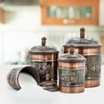 thumbnail image 3 of nu steel Pineapple Antique Copper Stainless Steel 4pc Canister Set, Beautiful Food Storage Container for Kitchen Counter, Tea, Sugar, Coffee, Caddy, Flour Canister with Rubber seal lid, TG-590AC-SET4, 3 of 9