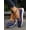 Blue, variant on 2026 Autumn Women's Summer Hollow Design Leather Slip-On Loafers Middle-Aged Mother Shoes, Soft Bottom Wedge Heel Breathable Sandals