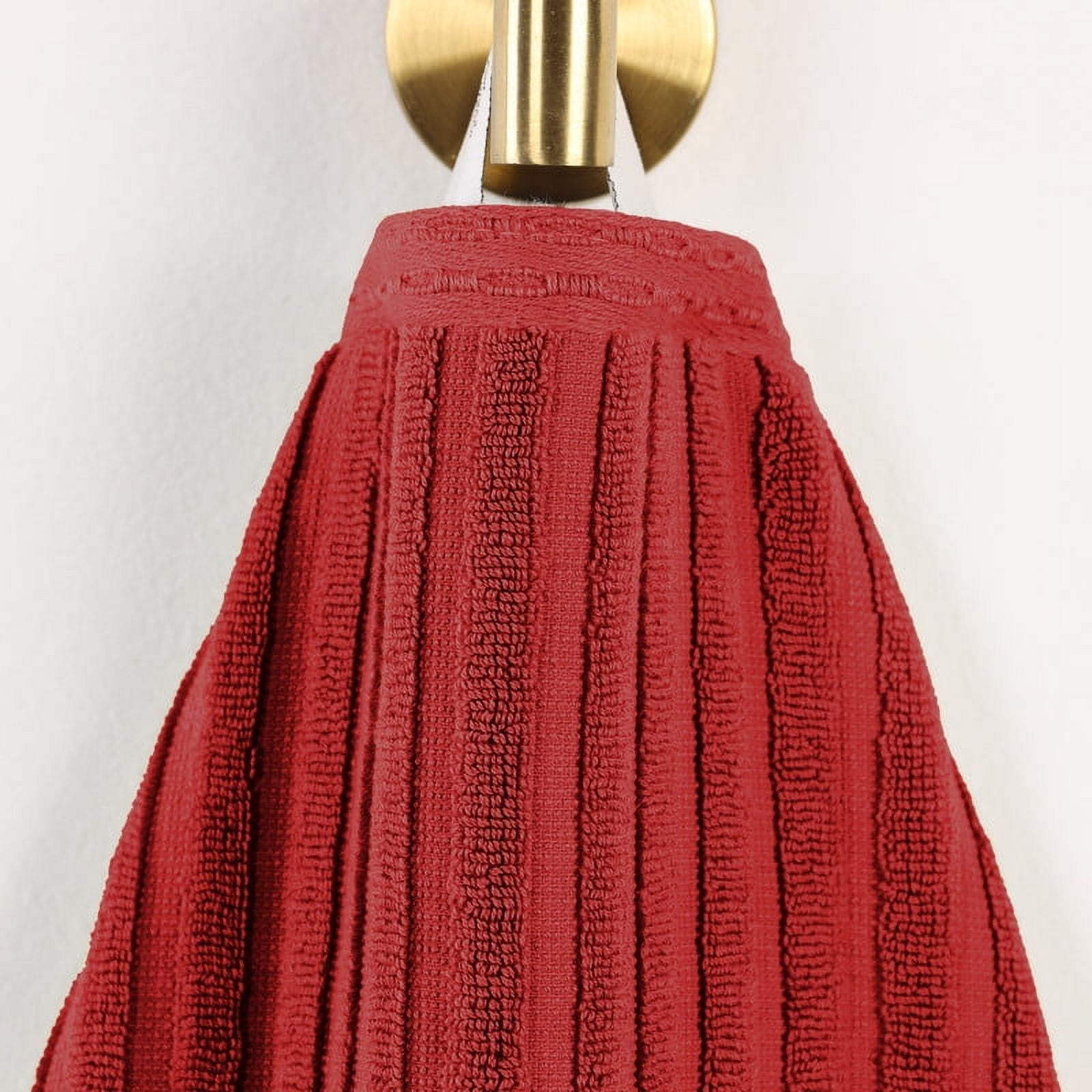 Superior Soho Ribbed Cotton Absorbent Hand Towel Set of 4, Azure