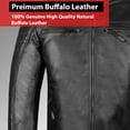 thumbnail image 6 of Men's REVOLT Natural Premium Buffalo Leather Motorcycle Jacket Vented Flexible CE Armor Removable Liner Inside Pockets Street Cruiser Touring Retro Biker Power Sport Jackets L, 6 of 8