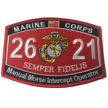 MARINE CORPS 2621 MANUAL MORSE INTERCEPT OPERATOR SEMPER FIDELIS MOS PATCH EGA