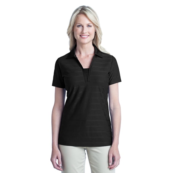 Polo de textura horizontal Autoridad Portuaria L514 Negro L