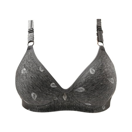 

EHTMSAK Wireless Push Up Bra for Women Comfort Seamless Bra Black 44