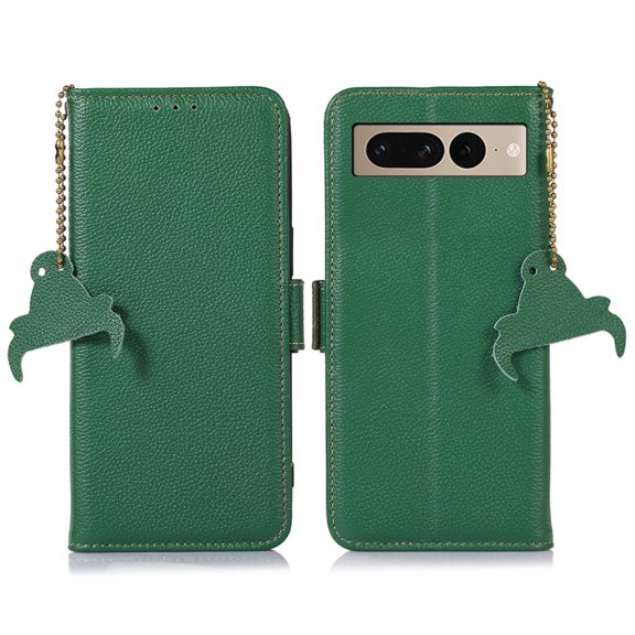 Nalacover Cute Wallet Case for Google Pixel 7 Pro, Card Slots Cash Holder Premium Faux PU Leather Flip Folio Cover with Magnetic Clasp RFID Blocking Kickstand Anti-Scratches Protective Case,Green