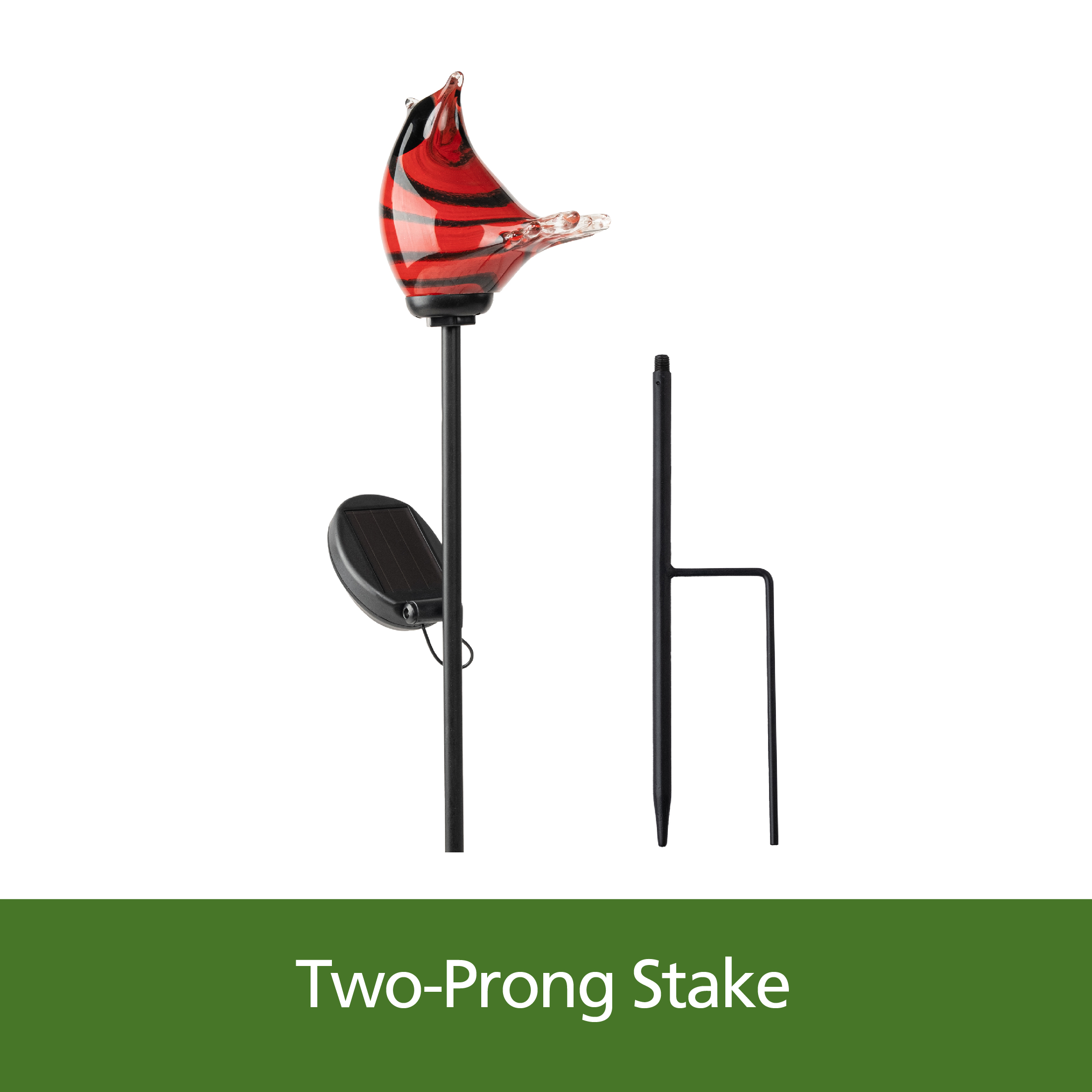 Mainstays Solar Red Bird Garden Stake with Glass LED Light