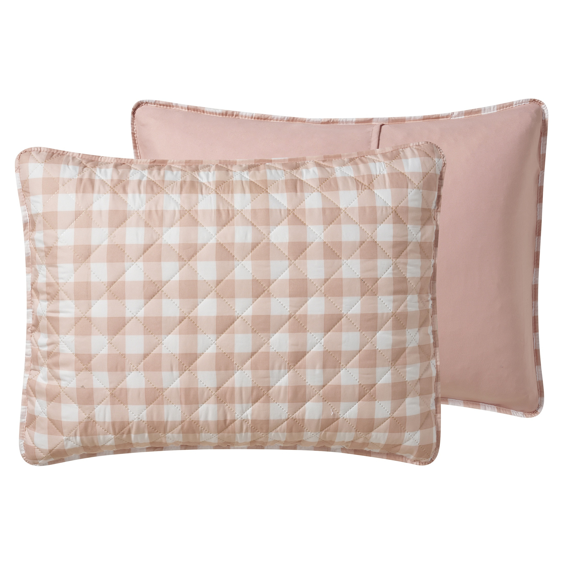 VCNY Home Pink Gingham 3-Piece Adult Microfiber Quilt Set, King
