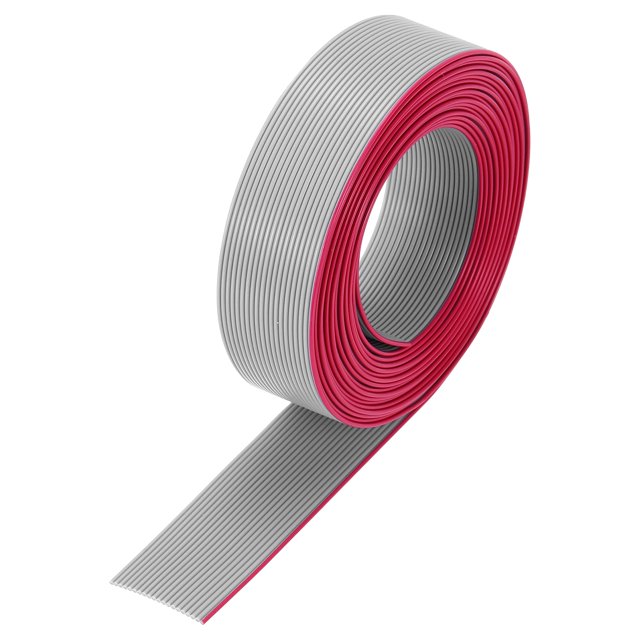 28AWG IDC Wire Flat Ribbon Cable 3 m/9.8ft Length 1mm Pitch 20 Pin Gray