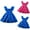 Blue, variant on Zwiiyzr 1-6Y Girl's Solid Color Smocked Dress Ruffled Short Sleeve A Line Midi Dress Ruffle Hem Square Neck Flared Swing Summer Dresses Blue