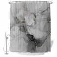 thumbnail image 2 of Grey Ombre Marble Waterproof Fabric Shower Curtain,Gray Marble Crack Abstract Modern Waterproof Fabric Shower Curtain for Bathroom Curtains Bathtubs Hotel Shower Curtains with 12 Hooks Stall 48x72in, 2 of 8