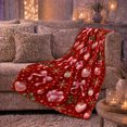 thumbnail image 6 of Pink Bows Snowflakes Holiday Pattern, Festive Holiday Scene, Warm Flannel Blanket for Living Room and Reading Nook, Art Lovers Christmas Gift, Festive Home Decor, 6 of 9