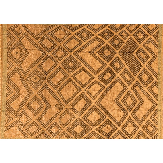Ahgly Company Indoor Rectangle Abstract Orange Modern Area Rugs, 3' x 5'