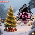 thumbnail image 3 of Metal Hanging Christmas Tree Wind Spinner - Style Design with ' NEW YEAR ' in Pink Perfect for Festive Yard & Garden Decor, 3 of 7