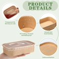 thumbnail image 4 of Cuencos desechables de papel Kraft Maxdot con tapas de polipropileno, 500 ml x 50, 4 of 6