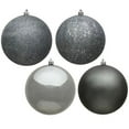 thumbnail image 1 of Vickerman N591587DA 6 in. Pewter 4 Finish Assorted Color Christmas Ornament Ball - 4 per Bag, 1 of 3